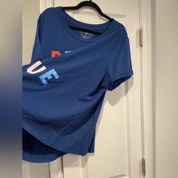 NWT Red Wine & Blue Size 2X Short Rolled Sleeve Crew Neck Cotton Tee Shirt USA - Picture 3 of 9